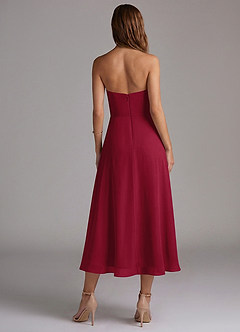 Azazie Wren Bridesmaid Dresses Burgundy A-Line Strapless Chiffon Dress image2