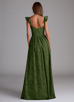 Sorina Olivgrün Korsett-Maxi-Ballkleid image2