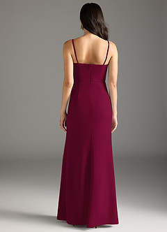 Azazie Rhoda Bridesmaid Dresses Burgundy Sheath Pleated Stretch Crepe Dress image6
