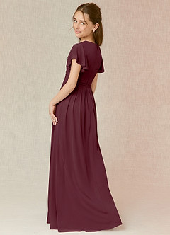 Azazie Mosley Junior A-Linie Gestreift Gittergewebe Kleid Cabernetrot image2