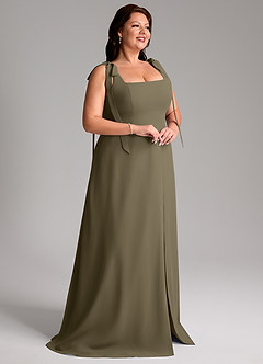 Azazie Debra Bridesmaid Dresses Willow Green A-Line with Pockets Chiffon Convertible Dress image12