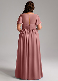 Azazie Verna Maternity Bridesmaid Dresses A-Line V-Neck Ruched Chiffon Floor-Length Dress image12