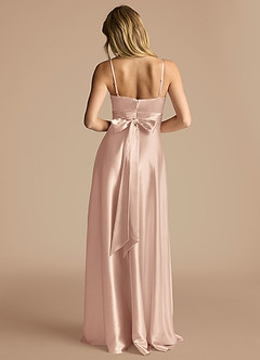 Azazie Oliana Bridesmaid Dresses English Rose A-Line Sweetheart Neckline Metallic Satin Dress image3