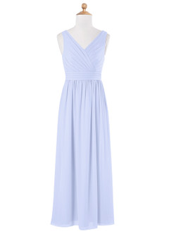 Azazie Kora Junior Lavender A-Line Pleated Chiffon Dress image5