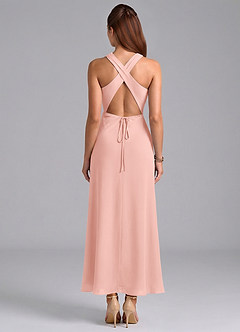 Azazie Evadne Brautjungfernkleider Etui Plissee Chiffon Kleid Rosettenrosa image6