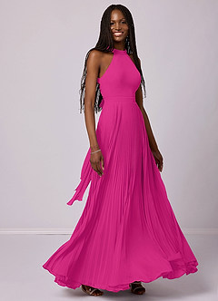 Barbie ♥ Azazie Bridesmaid Dresses A-Line Pleated Chiffon Floor-Length Dress image5