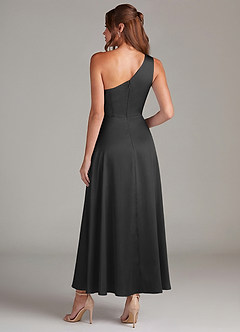 Azazie Brooke Suknie dla druhen Linia A Jedno ramię Satyna elastyczna Długość kostki Sukienka image7