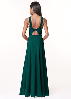 Azazie Brandie Vestidos de damas de honor Vestido de Pino de Chifón elástico de Corte en A con Plisado image2