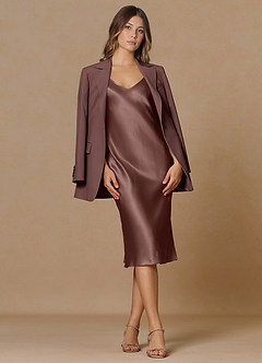 front Rowan Espresso Refined Weave Performance blazer