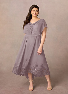 Azazie Palana Mother of the Bride Dresses Dusk A-Line Lace Chiffon Dress image6