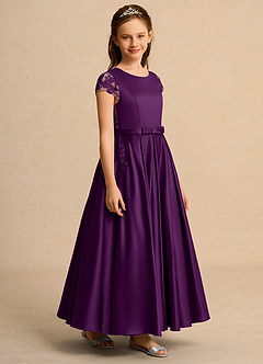 Azazie Bunny Junior Formal vestidos de niña de las flores Vestido de Uva de Encaje de Princesa image5