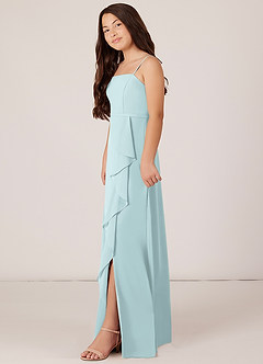 Azazie Kaylee Junior Mist A-Line with Belt Chiffon Dress image3