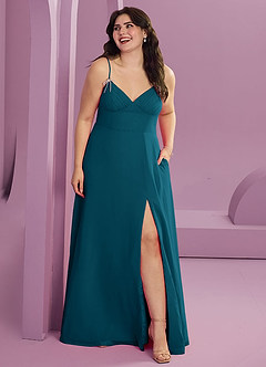 Barbie ♥ Azazie Bridesmaid Dresses Ink Blue A-Line with Pockets Chiffon Dress image7