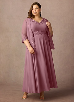 Azazie Devana Mother of the Bride Dresses Vintage Mauve A-Line Sequins Chiffon Dress image11