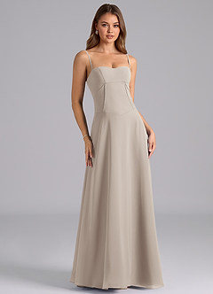 Azazie Valentine Bridesmaid Dresses Frost A-Line Corset Chiffon Dress image1