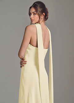 Azazie Ilana Bridesmaid Dresses Lemon Sorbet A-Line Strapless Chiffon Dress image6
