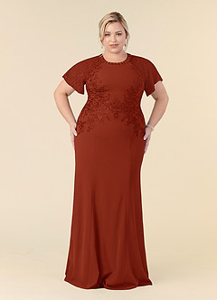 Azazie Adonna Mother of the Bride Dresses Rust Mermaid Lace Dress image6