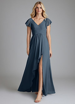 Azazie Omari Bridesmaid Dresses Neptune A-Line Chiffon Dress image3
