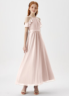Azazie Chaya Junior Vestido de Pétalo De Rosa de Gasa de Corte En A con Vestidos sin tirantes image6