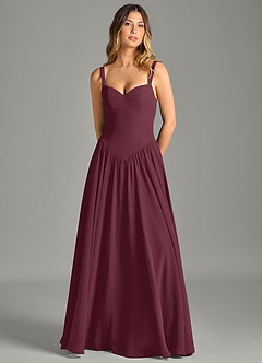 Azazie Evadina Suknie dla druhen Linia A Gorset Szyfon Do ziemi Sukienka image5