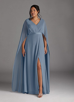 Azazie Isa Mother of the Bride Dresses Twilight A-Line V-Neck Pleated Chiffon Dress image9