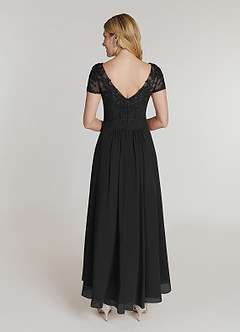 Azazie Thais Mother of the Bride Dresses Black A-Line Lace Chiffon Dress image2