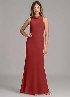 Azazie Allettie Vestidos de madrinha de casamento Vestido Ferrugem de Chiffon de sereia image1