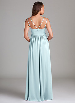 Azazie Emree Maternity Bridesmaid Dresses A-Line Stretch Satin Floor-Length Dress with Pockets image2