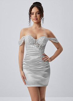 champagne color short dress Justine Off Shoulder Satin Lace Lace-Up Mini Prom and Homecoming Dresses Dark Green Length Version:Long Homecoming dresses Best Sellers 30 Days Cocktail Dresses for Women