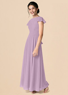 Azazie Payton Junior Wisteria A-Line Bow Chiffon Dress image5