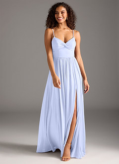 Azazie Zeya Bridesmaid Dresses Lavender A-Line Pleated Mesh Dress image4