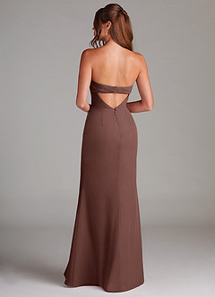 Azazie Leonis Bridesmaid Dresses Espresso Sheath Strapless Chiffon Convertible Dress image5