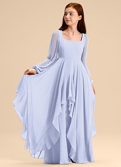 Azazie Clara Junior Abito A-Line in Chiffon Blusa Lavanda image7