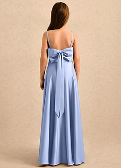 Azazie Gracie Girls Formal Robe Demoiselle D'honneur Fillette Robe Trapèze en Satin extensible Encolure en Forme de Cœur Eis image2