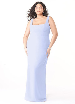 Azazie Flori Bridesmaid Dresses Lavender Sheath Square Neckline Chiffon Dress image9