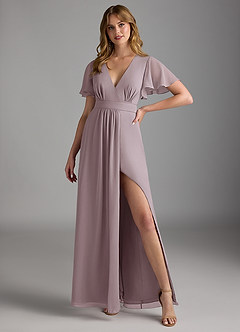 Azazie Zaniah Bridesmaid Dresses Dusk A-Line Chiffon Dress image4