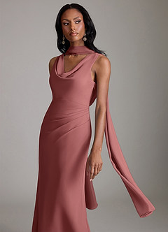 Azazie Linelle Bridesmaid Dresses Amethyst Mermaid Pleated Chiffon Dress image7