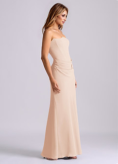 Azazie Debby Bridesmaid Dresses English Rose Mermaid Strapless Chiffon Dress image5