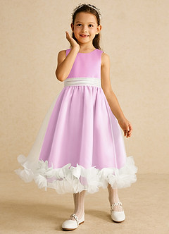 Azazie Stardust Flower Girl Dresses Candy Pink A-Line Sleeveless Organza Dress image5