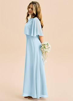 Azazie Maris Junior Abito A-Line in Chiffon Azzurro image3