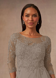 Azazie Calanthe Abiti per la Madre della Sposa Abito A-Line in Chiffon con Scollo a U Taupe image5