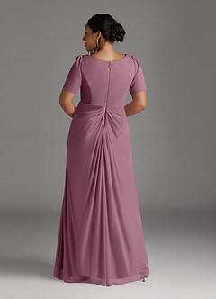 Azazie Bessie Mother of the Bride Dresses Vintage Mauve A-Line Pleated Mesh Dress image8