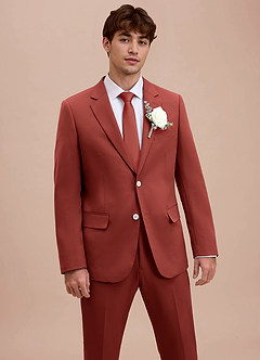 front Ethan Burgundy Refined Weave Performance Suit Jacket