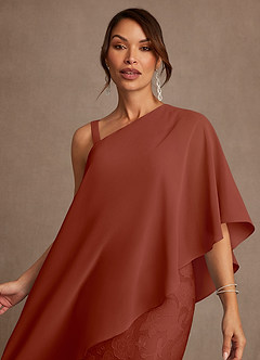 Azazie Wilma Mother of the Bride Dresses Auburn Sheath One Shoulder Floral Burnout Dress image5