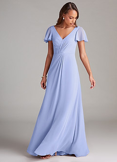 Azazie Soren Bridesmaid Dresses Lavender A-Line Ruched Chiffon Dress image5