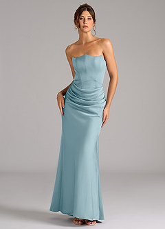 Azazie Debby Bridesmaid Dresses Moody Blue Mermaid Strapless Stretch Satin Convertible Dress image1