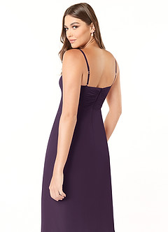 Azazie Justina Brautjungfernkleider A-Linie Herzausschnitt Chiffon Kleid Pflaume image6