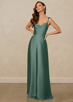 Christian Siriano Bridal for Azazie 1001 Bridesmaid Dresses Eucalyptus A-Line Sweetheart Neckline Stretch Satin Dress image3