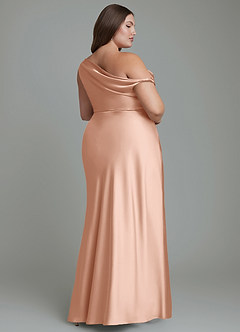 Azazie Emerson Bridesmaid Dresses Rose Gold Mermaid Off the Shoulder Stretch Satin Dress image9