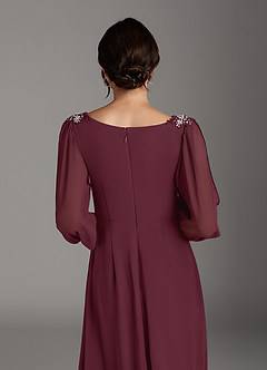 Azazie Gypsy Mother of the Bride Dresses Cabernet A-Line V-Neck Sequins Chiffon Dress image5